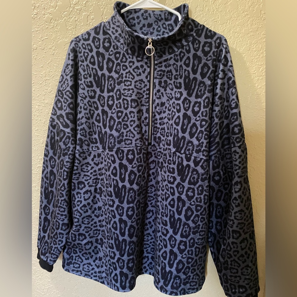 Crazy Train 3 quarter zip top/jacket oversized